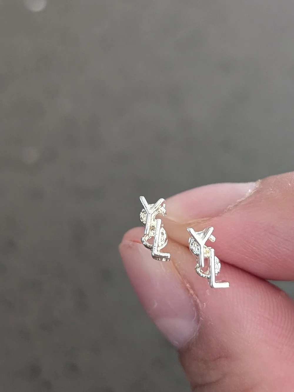 Silver Logo Stud Earrings - Women Jewelry